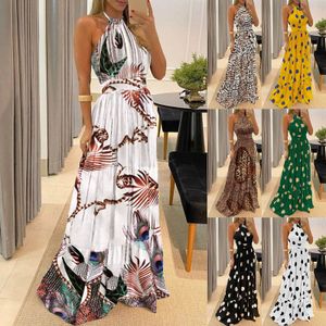 Grundlegende Freizeitkleider Damen Elegant Polka Dot Print Böhmisches Langes Kleid Sommer Sexy Trägerloses Langarm-Strandkleid Damen Lässiges lockeres Sonnenkleid 230720