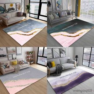 Carpets Nordic Light Luxury Ink Carpet Gold Line Kitchen Floor Mat 120x160cm Rugs Large Area Living Room Anti-slip Mat Bedroom Carpet R230720