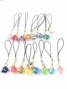 2020 New Design 1 Piece Top Quality Clear Glass Bling Balls Mobile Phone Strap Lanyard Keychains Decoration Bag Charms Accessory L230619