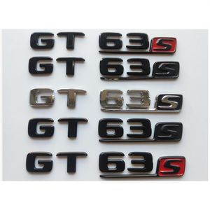 Crachás de baú de letras pretas cromadas Emblemas Emblema Stikcer para Mercedes Benz X290 Coupe AMG GT 63 S GT63S2199
