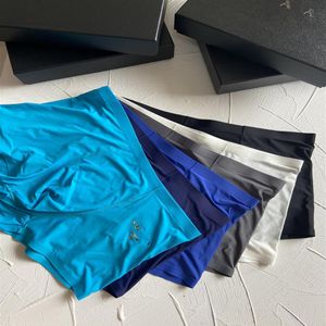 Designer brand boxer briefs men's underwear 100% cotton breathable 3 pieces box of sexy smooth fabric embroidery colors rando225o