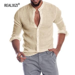 Camisas Casuais Masculinas Algodão Linho Manga Comprida Botões Gola Cardigan Verão Decote em V Camiseta Bonito Estilo Praia Tops Masculino 230720