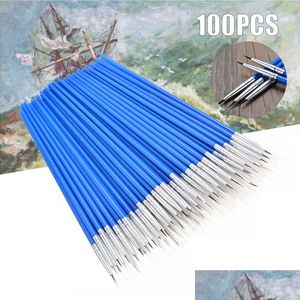 100Pcs Micro Fine Detail micro paint brush for Traditional Chinese Oil Art Crafts - Drop Delivery Home Ga Dhdit