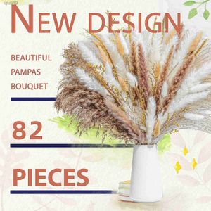 Torkade blommor torkade pampas gräsbukett naturlig växt boho vass torkad blomma bröllop scen fotografering prydnader tacksägelse hem dekoration r230720