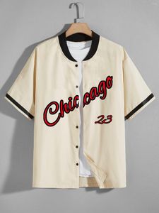Men's Casual Shirts Baseball Shirt Collection Short Sleeve Cardigan Single Breasted Top