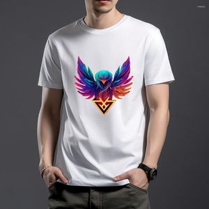 Camisetas masculinas WSFEC S-4XL para roupas masculinas de manga curta verão 2023 padrão pássaro algodão respirável selvagem selvagem vintage gráfico personalizado