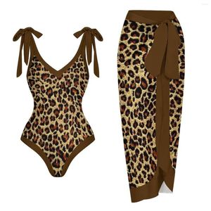 Costumi da bagno da donna Moda Stampa leopardata Costume intero con scollo a V Grandi dimensioni Sexy Halter 2023 Fasciatura di lusso Bikini Estate