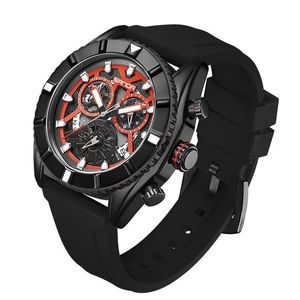 Другие часы San Yan Six игл мужской Quartz Watch Silicone Band Simple Calendar Fashion Business Luxury Waterraphes для 230719