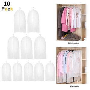 10Pcs Garment Clothes Coat Dustproof Cover Suit Dress Jacket Protector Travel Storage Bag Thicken Clothing Dust Cover Dropship214a304R