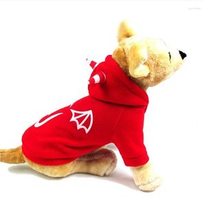 Vestuário para cachorro outono inverno quente divertido animal de estimação luminoso demônio roupas moletons moletom para cães pequenos médios lindo filhote S-XL