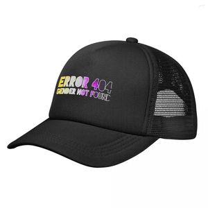 Bonés de bola Cópia do erro 404 - Sexo não encontrado Enby/Branco Boné de beisebol Trucker Hats Verão para homens e mulheres