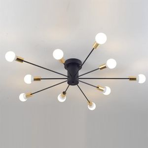 クリエイティブアイアンスパークリビングルーム天井ランプベッドルームスパイダー天井灯