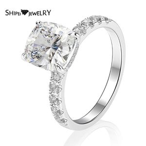 Pierścienie klastrowe Shipei 925 Srebrna Princess Cut Greated Moissanite Diamonds Kamień Ślubna Pierłogość zaręczynowa biżuteria FO297B