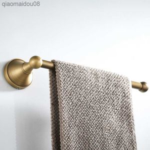 1pc Brass Bronze Towel Holder Bathroom Accessories Antique Towel Ring Towels Bar Vintage Towel Rack 29cm L230704
