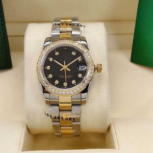 Högkvalitativ lyxpunkt Diamond Dial Bezel Small Diamond 31mm Women's Watch 2813 Automatisk stålvattentät klocka