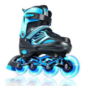 Inline Roller Skates Professional Adjustable Roller Skates Kids Lighted Flash Child Inline Skating Shoes 4 Wheels Sneakers Beginner Boy And Girl Gift HKD230720