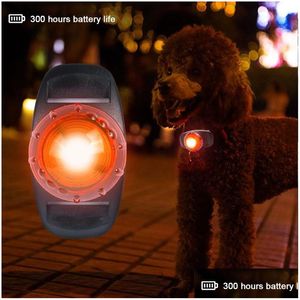 Vestuário para cães Pet Led Luz intermitente de segurança à prova d'água antiperda para coleira Pequenos acessórios para gatos grandes 3 modos Drop Delivery Home Garde Dhaqg