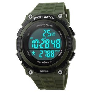 Skmei Mens Watches Chrono Sport Hollwatch Erkekler Dijital Pedometre Çalar Saat Erkekler için Su Geçirmez Reloj Maskulino Hombre 11122405