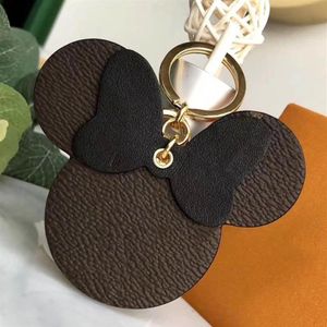 2021 Plaid Mouse Designer Laço Chaveiros Couro PU Animal Bolsa Pingente Pingente Meninas Carros Chaveiros Correntes Titular Moda Feminina Chave Ri301I