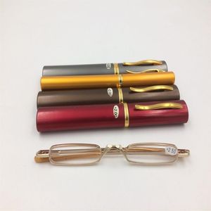 Высококачественная Ultra Pen Slim Gold Trim Glasses Metal Mini Tube Reader 10pcs лот 2519