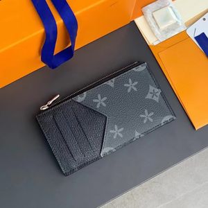 Avançado Luxurys Designers Moda Homens Mulheres Moeda Cartão Titulares Mini Carteiras Totes de Couro Foums Preto Monagrama Moda Lambskin Chave Bolsa Interior Slot Presente