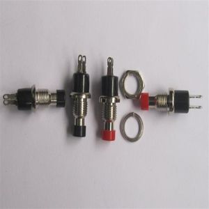 200 pçs por lote SPST mini interruptor momentâneo de pressão 250V 3A 125V 6A preto ou vermelho ou verde boné 310j