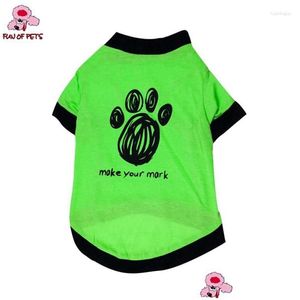 Hundebekleidung Mode Frühling und Herbst Schöne Fußabdruck Muster T-Shirt Kleidung für Haustiere Hunde Welpen Kleidung Drop Lieferung Home Garde Dhg5N