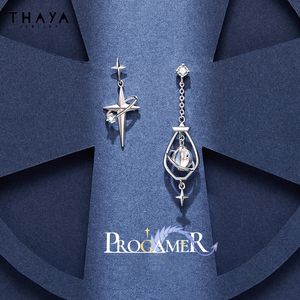 Stud Thaya Fashion Womens Pendant Earrings Asymmetric Trends Silver Needle Engagement Exquisite Jewelry 230719