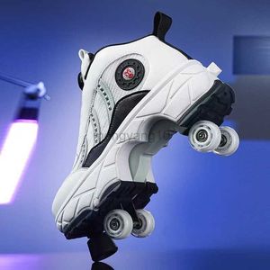 Inline Roller Skates Adult Kids Sport Roller Skates With Brake Head Casual Deformation Parkour Sneakers Four-Wheel Dual-Use Rounds Of Running HKD230720