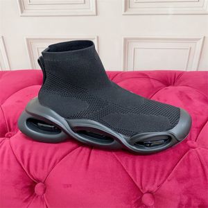 Man kvinna stretch mesh våg mid-top sneakers boot överdimensionerad botten hastighet tränare löpare stövlar stövlar skor märkesgummisula