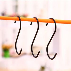 3 pcs Lot Black S Shaped Hooks Durable Hanger Holder Stainless Steel Hanging Sling Clasp Home Stroage Racks262r