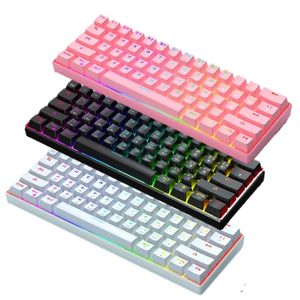 60% RGB Backlight Mini Mecânica Gaming Eagiacme Blue Switch Keyboard Bluetoot Wireless 2 4Ghz USB Wired 3 Mode Connection Support2205