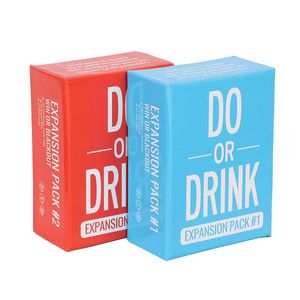 Оптовые продажи Do or Drink Expansion Pack #1 #2 Карточная игра для вечеринок Веселая выпивка для взрослых Настольная игра Ночь для девочек Ночь для девичника Пары Питьевая игра