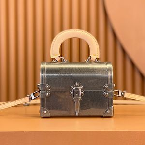 Classic Trunk Bag Stainless Steel Jewelry Hard Box Tote Bag Handbags Old Flower Top Quality Hand Bag Mini Bag Shoulder Bag Designer Women Storage Crossbody Bag Totes