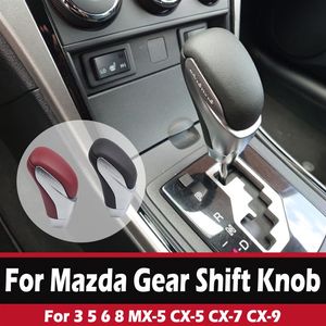 Cabeça do botão de mudança de marcha para mazda 3 5 6 8 MX-5 CX-5 CX-7 CX-9 preto vermelho couro alavanca do carro shifter vara acessórios do carro301k