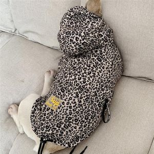 Vattentät hundkläder mode husdjur regnrock valp katt hoodie leopard liten hund jacka kläder husdjur leveranser fransk bulldogg t200270m