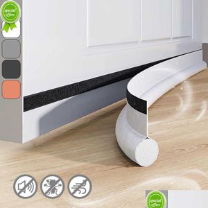 Wall Stickers New Adjustable Door Bottom Seal Strip Weatherstrip Under Draft Stopper Anti-Cold One Side Gap Blocker Foam Weather Dro Dh9Jo