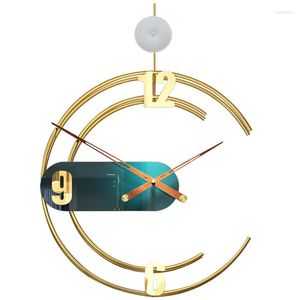 Wanduhren Luxus Große Uhr Moderne Metall Gold LED Licht Uhren Stille Nordic Wohnkultur Wohnzimmer Dekoration Geschenk