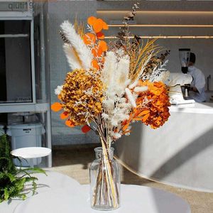 Torkade blommor heminredning naturlig växt eukalyptus pampas bouquet boho vass torkade blommor bröllop scen fotografering prydnader mors dag present r230720