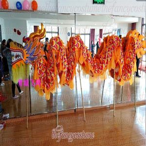 Size 5 # 10m 8 students silk fabric DRAGON DANCE parade outdoor game living decor Folk mascot costume china special culture holida267Q