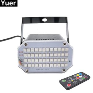 Scocca in alluminio 48 LED Brighter DJ Disco Proiettore laser attivato dal suono Strobe Flash RGB Stage Lighting Effect Lamp Music Light229a