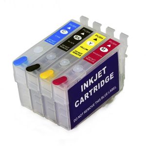 2 conjuntos de cartucho de tinta vazio de recarga de 4 cores sem chip para Epson WorkForce WF-2861 WF-2810 WF-2830 WF-2835 WF-2860 WF-2850 WF-28221C