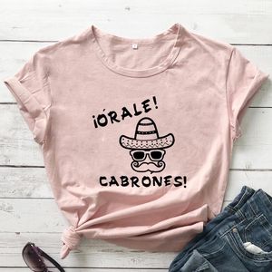 Camisetas Femininas Orale Cabrones Camisa Espanhola Engraçada Estilo de Verão Moderno Camisetas Moda Casual Algodão Puro Tops Vintage