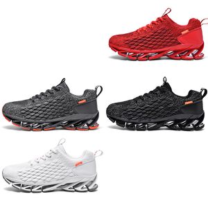 2023 Flying Woven Fish Scale Blade Athleisure Shoes Men Black Red Grey White Outdoor Sneakers för alla terrängen