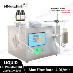 One Nozzle Low-viscosity Liquid Bottle Filling Machine Magnetic Pump Mineral Water Essential Oil Fluid Quantitative Filler Packing Production 4L/5.5L/9L Per Min