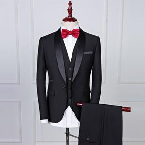 Mens Wedding Suits Groom 2021 Slim Fit Manlig kostym Formell Black Luxury Man Senaste Coat Pant Designs Costume Homme Mariage Men's2953