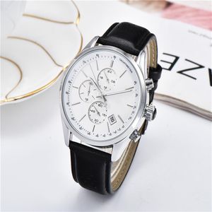 Herrklockan för högkvalitativ herrar All Pointer har Chronograph Quartz Watch Leather Strap Men's Casual Stopwatch Monte Lu249V