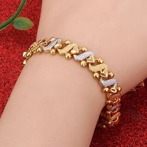 Bangle 24K Vacuum Coated Luxury Design Gold Heart Pattern Cuffs Unisex Wide Bracelet and 230719