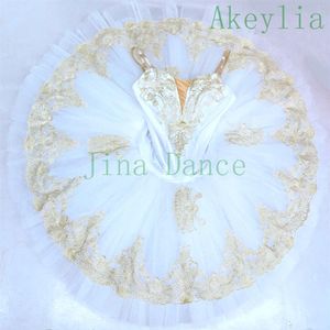 Scene Wear Girls Sleeping Beauty Variation Pre-Professional Ballet Tutus Women Raymonda Tutu Dress Cream White and Gold Classical 262p