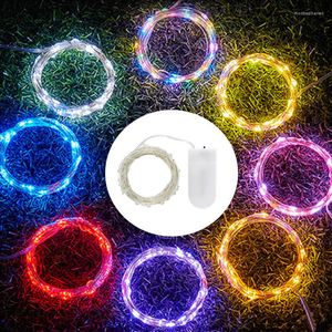 Strings CR2032 For Fairy Light Garland DIY Wedding Party LED Copper Wire String Lights Holiday Christmas Decor Lamp 10pcs Outdoor